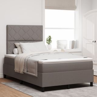 Box Spring Voodi koos Mattresiga Taupe 120x200 cm Kangas
