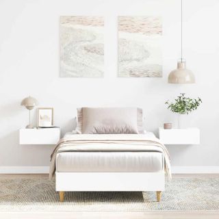 voodiraam ilma madratsita, valge, 90x190 cm, tehispuit