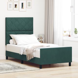Voodi Tumes roheline 90x200 cm Samet
