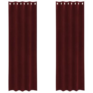Mustad pimendavad kardinad silmadega 2 tk Burgundiapunane siid