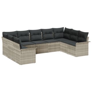 9-osaline aia diivanite komplekt padjadega Helehall polü rattan,2-kohaline aia diivan panipaiga ja padjadega Helehall polü rattan