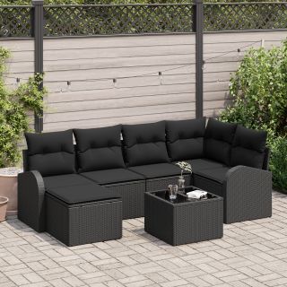 7-osaline aia diivanikomplekt padjaga Beige Polü rattan