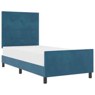 Voodi Raam Tume Sinine 100x200 cm Samet