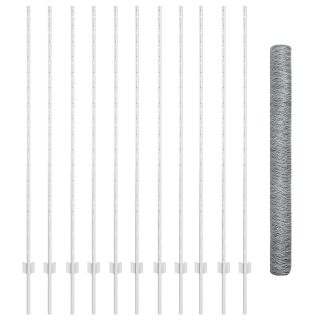 aiapostid 22 tk U-channel 160 cm galvaniseeritud teras,kuusnurkne aiapaan 1,6x25 m galvaniseeritud teras