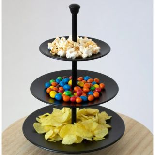 Поднос сервировочный Excellent Houseware из 3 предметов, 36,5 см, матово-черный