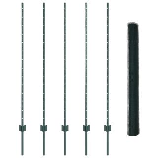 Aiapostid 5 tk U-kanal Roheline 140 cm Teras,Kuusnurga aed Roheline 1.4x10 m Teras