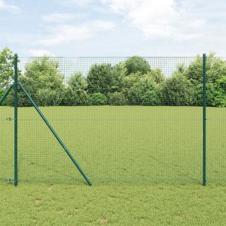Keevitatud Traadi Aed 13 Postiga Roheline 1.6x25 m Teras
