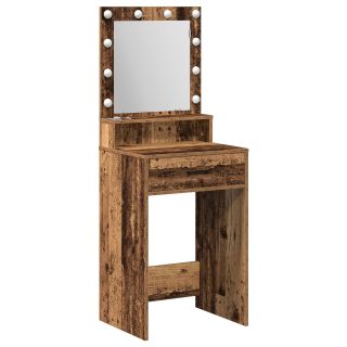 Meikimislaud LED Valgustusega Vanast Puidust 50x41x135 cm