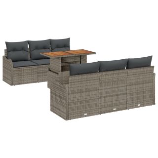 7-osaline Aia Diivanikomplekt Padjadega Hall Polü Rattan,2-kohaline Aia Diivan Kappide ja Padjadega Hall Polü Rattan