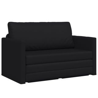 Põrandadiivanivoodi 2-in-1 Must 124x71x78 cm Kunstnahk