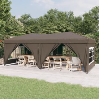kokkupandav peotelk külgseintega, pruunikashall, 3 x 6 m