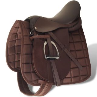 Hobuse sadula komplekt 17,5 pruun 12 cm