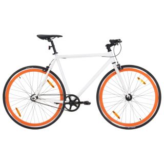 ühekäiguline jalgratas, valge ja oranž, 700C 51 cm