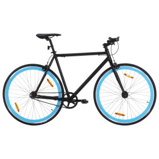 ühekäiguline jalgratas, must ja sinine, 700C 55 cm