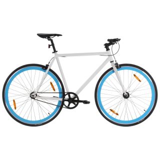ühekäiguline jalgratas, valge ja sinine, 700C 59 cm