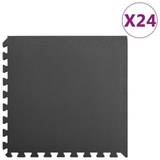 Коврики 24 шт. 8,64 ㎡ EVA пена, черные