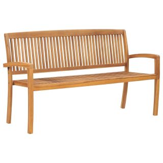 3-kohaline virnastatav aiapink lauaga 159 cm, toekas tiikpuit