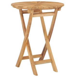 kokkupandav aialaud, Ø 60 cm, tiikpuu