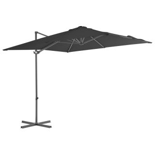 konsooldisainiga päikesevari, teraspost, 250x250 cm antratsiit