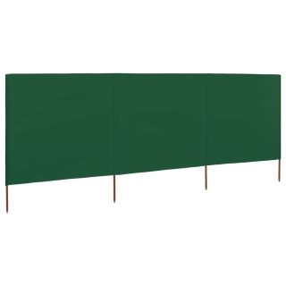 tuulekaitse sein 3 paneelist, kangas, 400 x 120 cm roheline