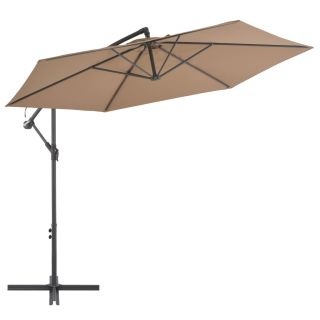 konsooldisainiga päikesevari, alumiiniumpost, 300 cm, pruunikas