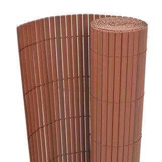kahepoolne piirdeaed, PVC 90 x 300 cm, pruun