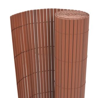 kahepoolne piirdeaed, PVC 90 x 500 cm, pruun