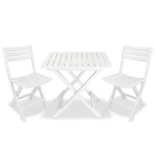 3-osaline kokkupandav bistrookomplekt plast, valge