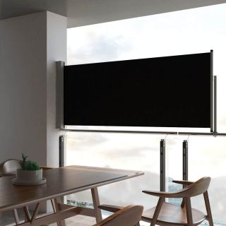 lahtitõmmatav terrassi külgsein, 100 x 300 cm, must