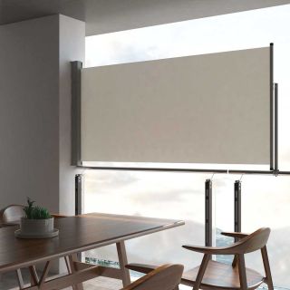 lahtitõmmatav terrassi külgsein, 120 x 300 cm, kreemjas