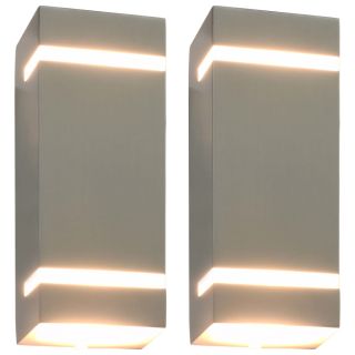 õuevalgustid 2 tk, 35 W, hõbedased, ristkülikukujulised