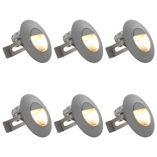 LED-seinavalgustid õue 6 tk, 5 W hõbedane, ümmargune