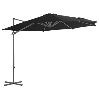konsooldisainiga päikesevari, teraspost, 300 cm, must