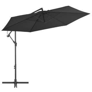 konsooldisainiga päikesevari, alumiiniumpost, 300 cm must