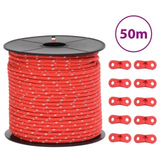 telgi nöör helkuri ja kinnitusaasadega, 50 m 4 mm