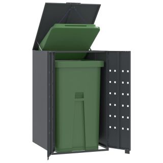 ratastega prügikasti kuur, antratsiithall, 69x79x117 cm, teras