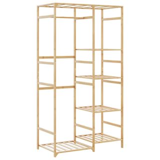 Вешалка для одежды с полками 100x50x184,5 см из бамбука