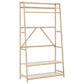 Вешалка для одежды с полками 110x40x180 см из бамбука