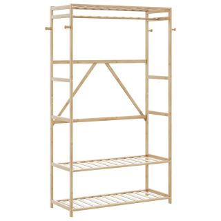 riiulitega riidenagi, 110x40x175 cm, bambus