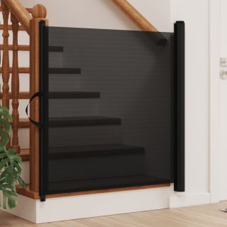 выдвижная калитка для животных, черная, 117,5x125 см