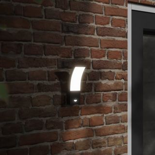 anduriga õue LED-seinavalgustid 2 tk, must, survealumiinium