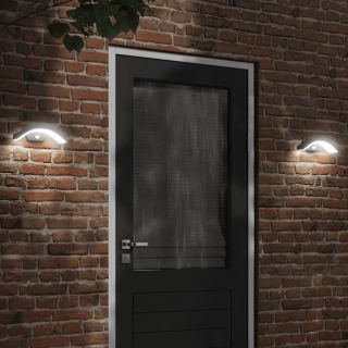 anduriga õue LED-seinavalgustid 2 tk, must, survealumiinium
