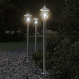 õue lambipost, hõbedane, 120 cm, roostevaba teras