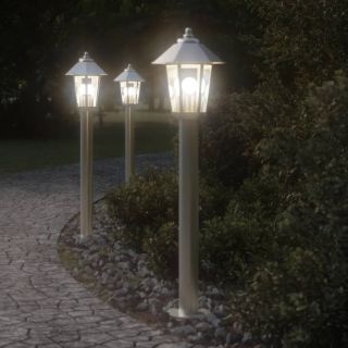 õue lambipost, hõbedane, 80 cm, roostevaba teras