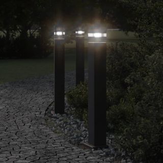 aia lambipostid 3 tk, must, 80 cm, alumiinium