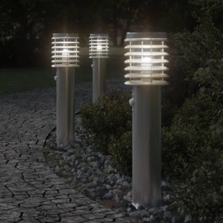 anduriga aia lambipostid 3 tk, hõbedane, 60 cm roostevaba teras