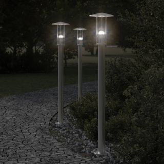 õue lambipost, hõbedane, 100 cm, roostevaba teras