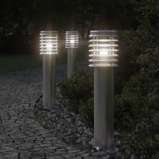 õue lambipost, hõbedane, 60 cm, roostevaba teras