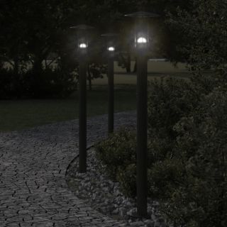 õue lambipostid 3 tk, must, 100 cm, roostevaba teras
