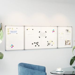 kokkupandav valge magnettahvel, 200x60x1,7 cm, alumiinium